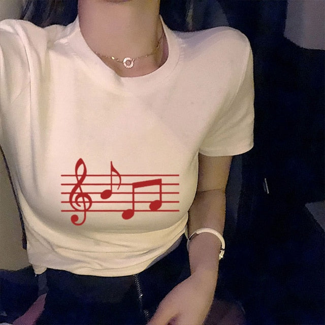 Music Notes Crop Tops