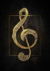 Gold Music Note Instrument Poster