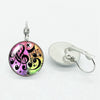 Music Notes Glass Earrings