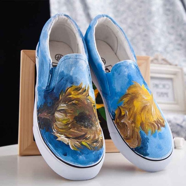 Hand Painted Van Gogh Starry Night Slip On