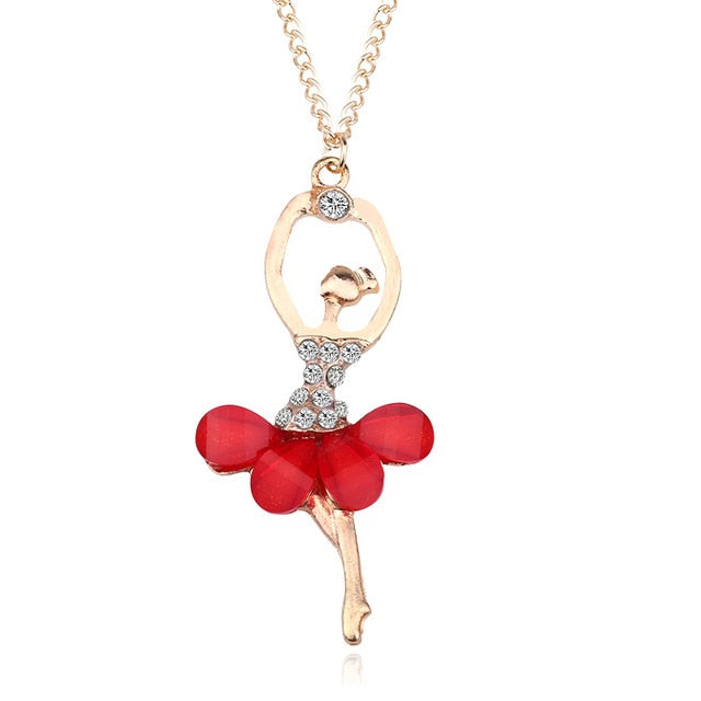 Crystal Ballet Dancer Necklace