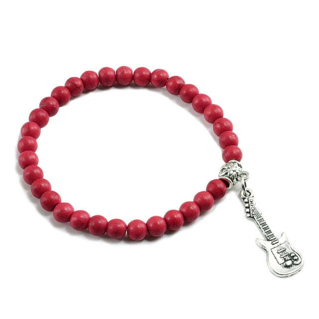 Free - Guitar Pendant Beaded Bracelets