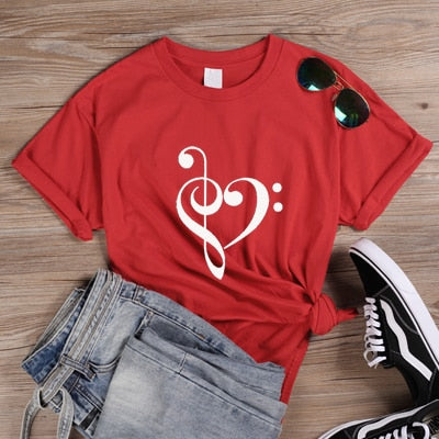 Love Music Clef Graphic T-shirt