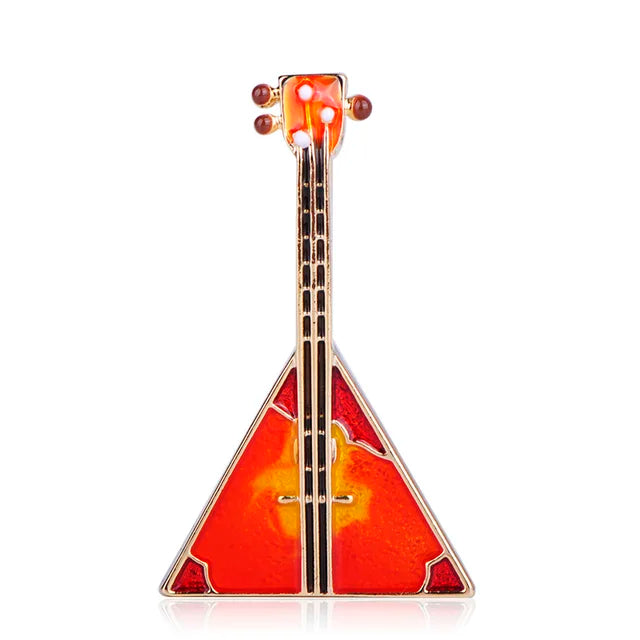 Enamel Balalaika Shape Brooch