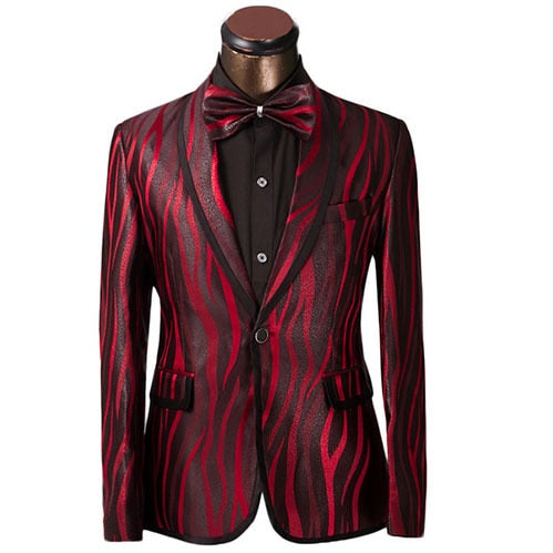 Red Zebra Patterned Suit