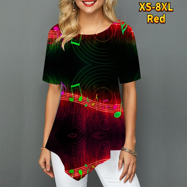 Musical Note Irregular T-shirt