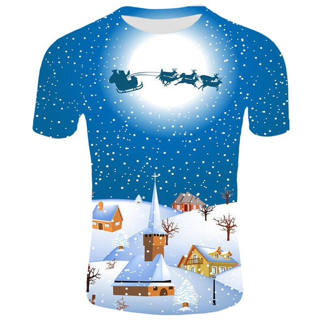 Snowy Christmas Blue T-shirt Collection
