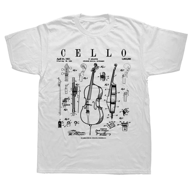Creative Cello Drawing T-shirt