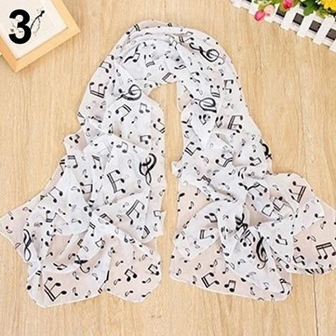 Musical Note Chiffon Scarf