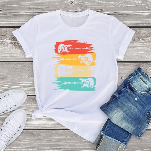 Guitar Colorful Painting T-shirt