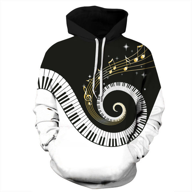 3D Print Piano Keys & Music Note Hoodie - { shop_name }} - Review