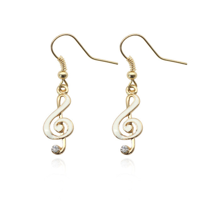 Music Note Drop Earrings