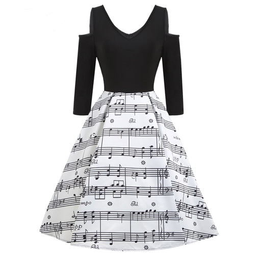 Music Note Vintage Dress