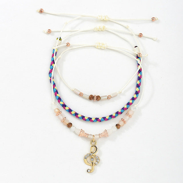 Music Note Glass Beaded Bracelets