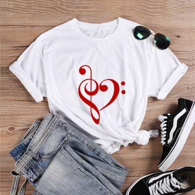 Love Music Clef Graphic T-shirt