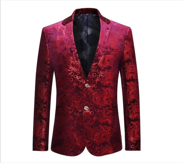 Vintage Printed Plus Size Blazer