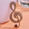 Free - Retro Music Note Crystal Brooches