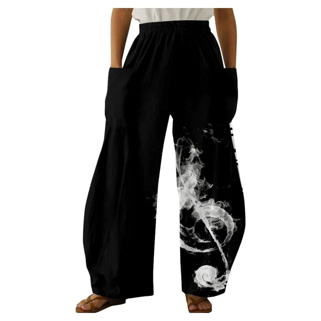 Double Pockets Music Loose Pants