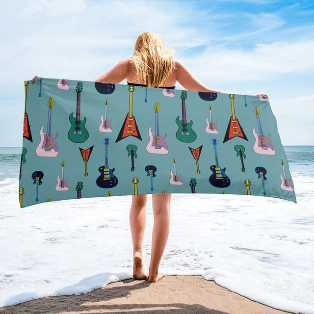 Guitar Quick Dry Beach Towel
