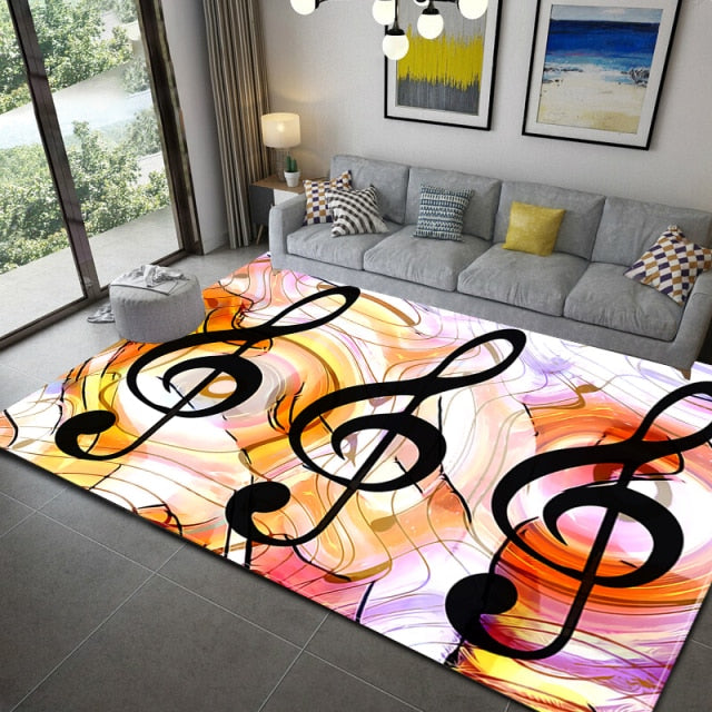 Music Notes Piano Area Rug - Artistic Pod