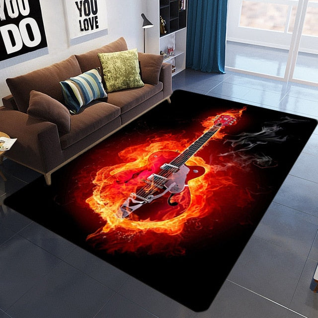 Guitar Music 3D Rug