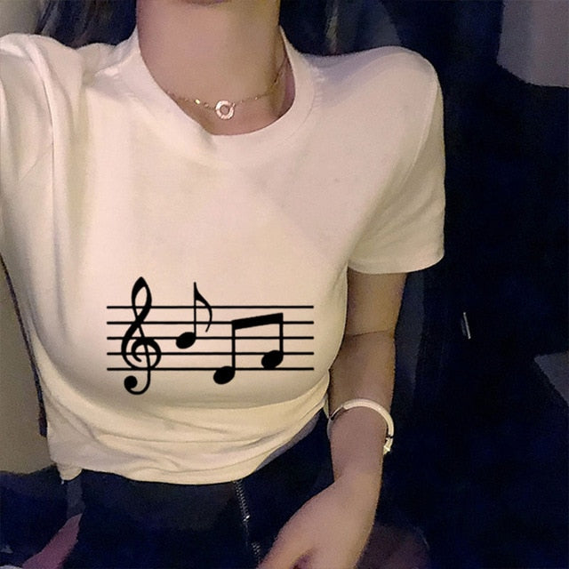Music Notes Crop Tops