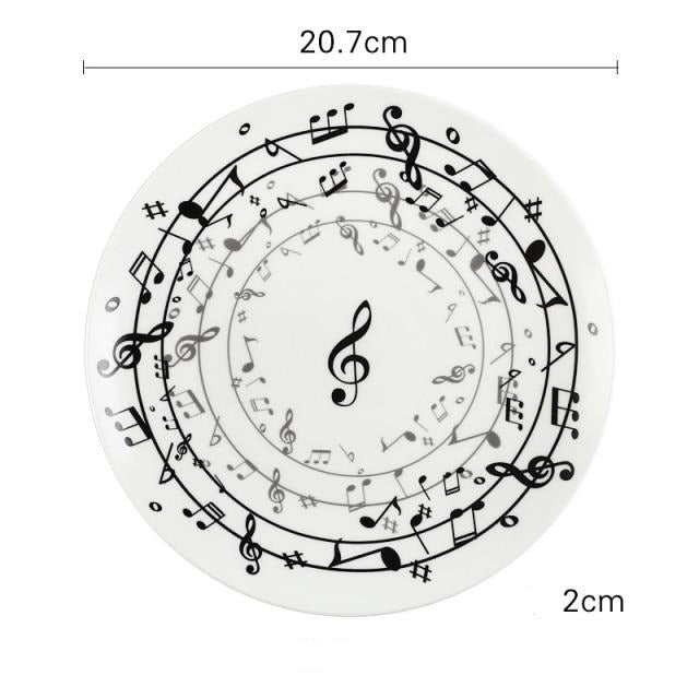 Music Note White Plate & Bowl