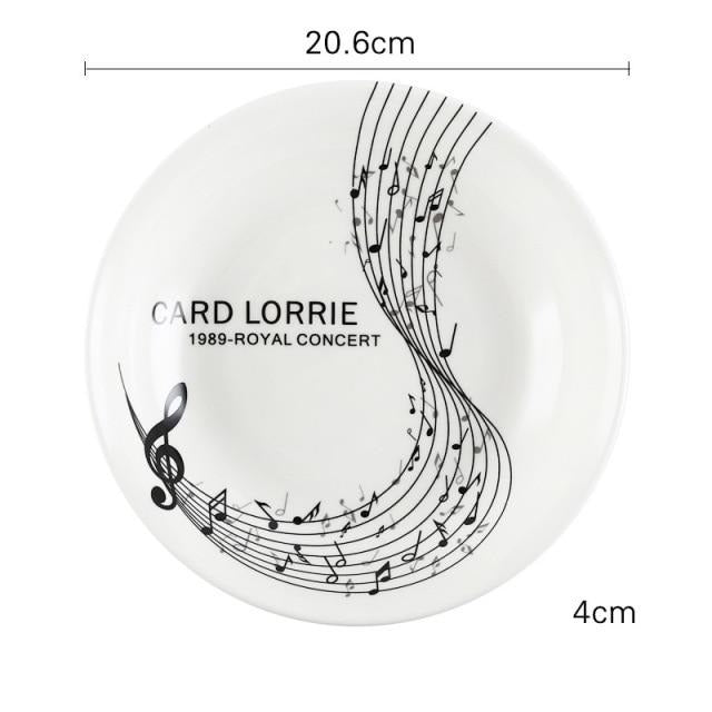 Music Note White Plate & Bowl