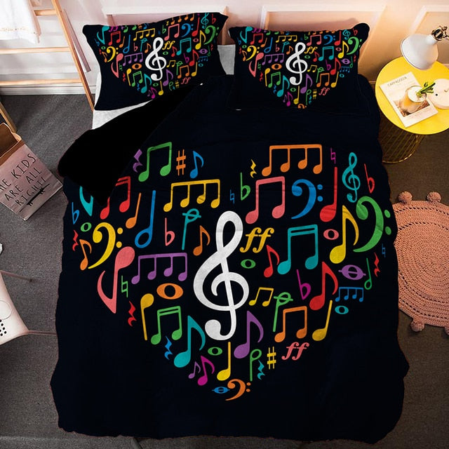 Rainbow Music Style Bedding Set