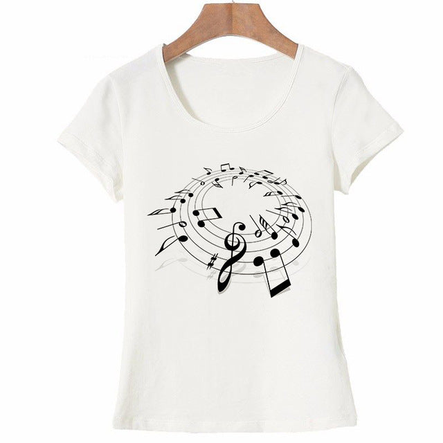 Music Notes White T-shirt