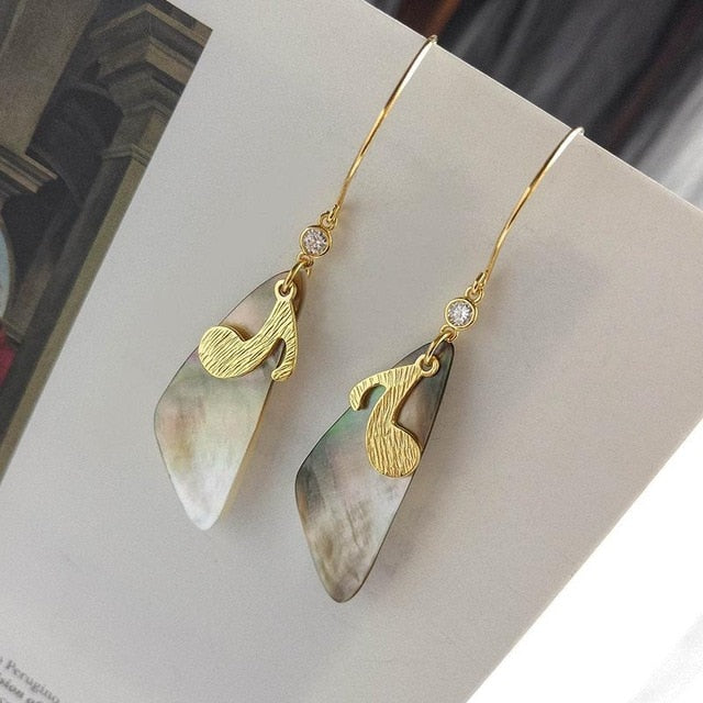 Musical Symbol Natural Shell Earrings