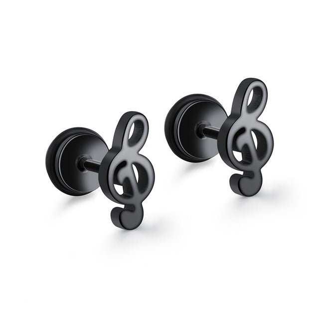 Treble Clef Stud Earrings