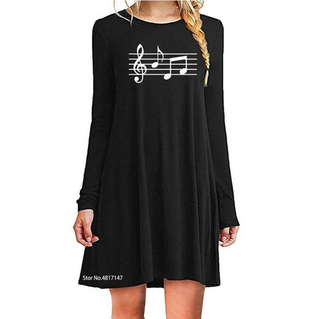 Music Score Casual Dress