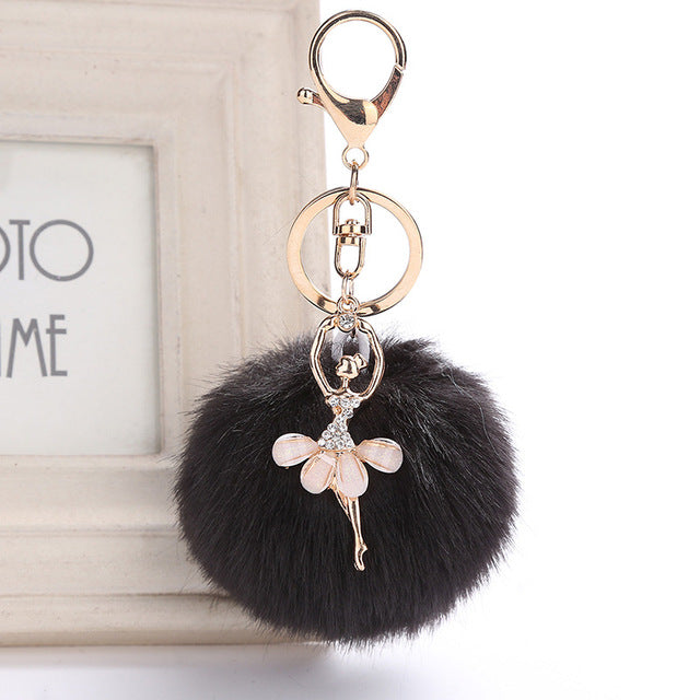Ballet Pom-pom Keychain
