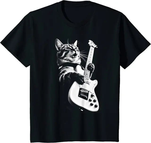 Rock Cat Playing Guitar T-shirt