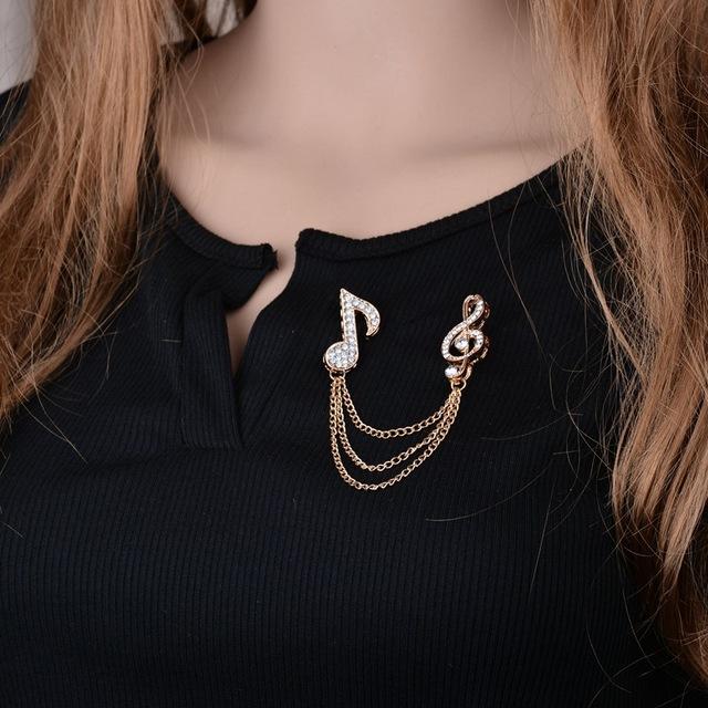 Crystal Music Note Pin Brooch - Artistic Pod Review