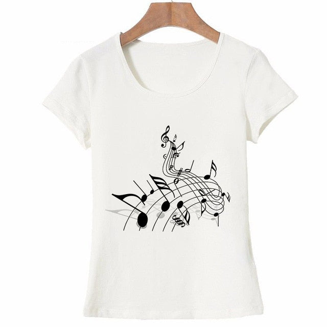 Music Notes White T-shirt