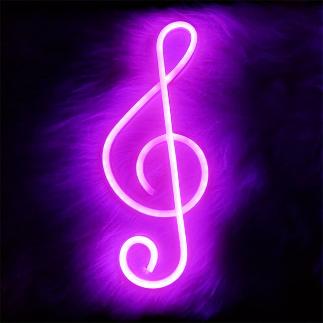 LED Neon Music Notes Light