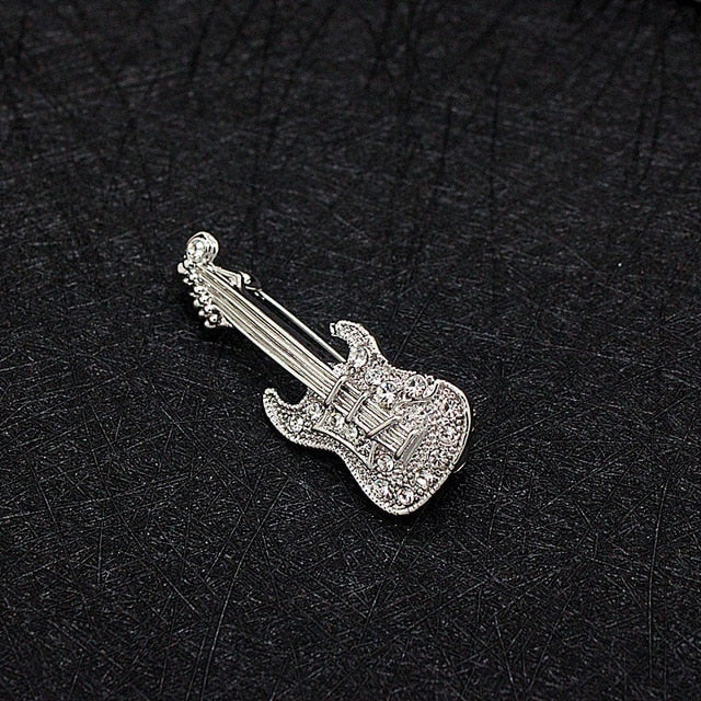 Saxophone Violin Harp Trombone Guitar Brooch - Guitar - { shop_name }} - Review