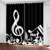 2 Pieces Music Art Curtain