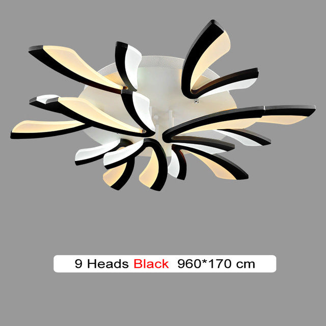 Acrylic Modern LED Ceiling Lights - 9 heads Black / Cool White - { shop_name }} - Review