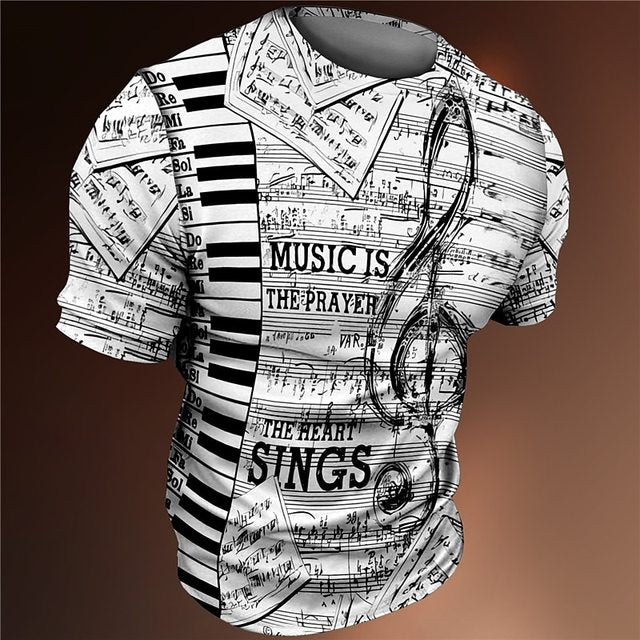 3D Colorful Music Note T-Shirt