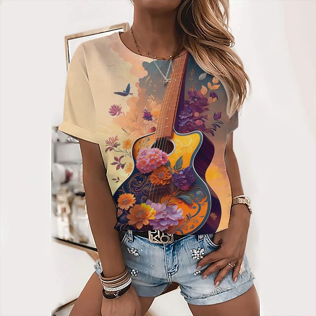 Floral Guitar T-Shirt