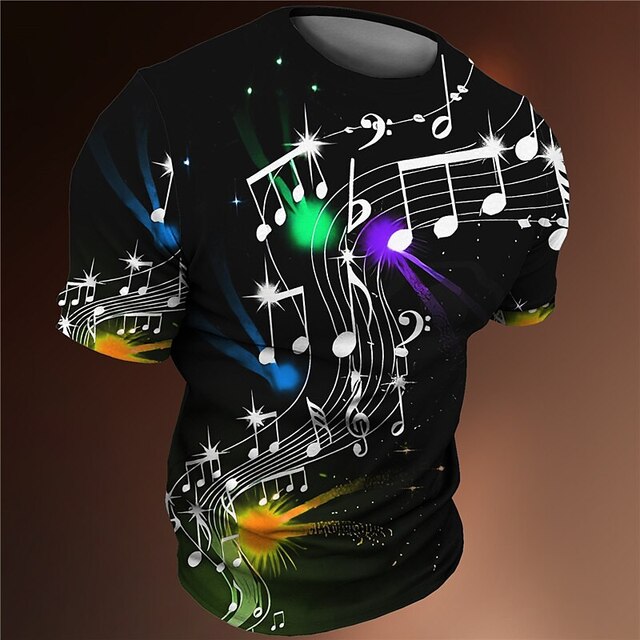 3D Colorful Music Note T-Shirt