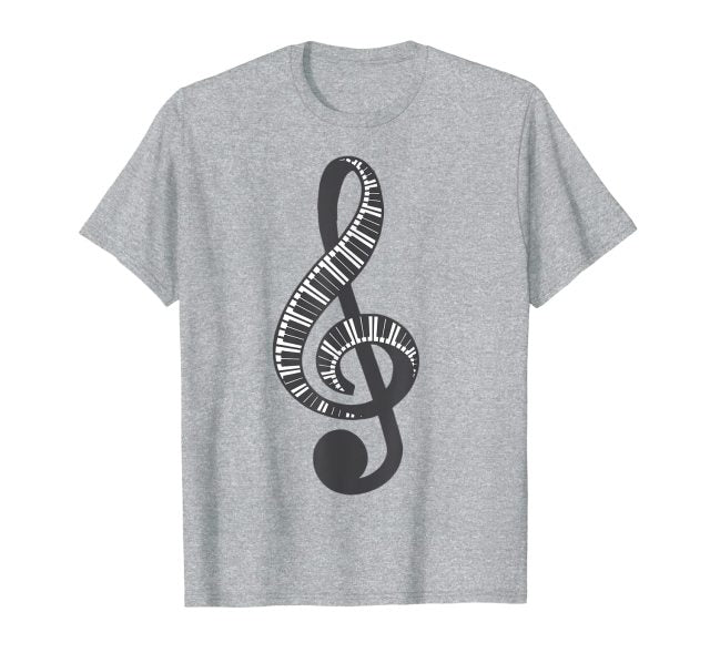 Piano Keyboard Treble Clef T-shirt
