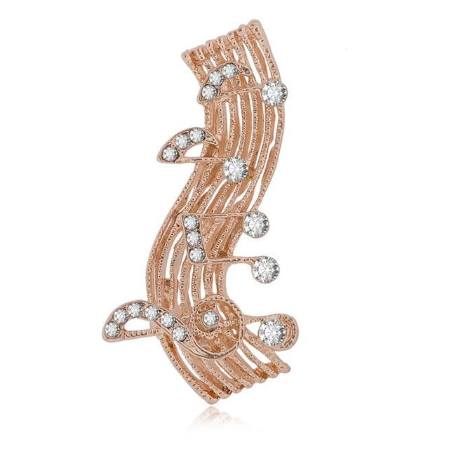 Free - Elegant Crystal Music Note Brooch