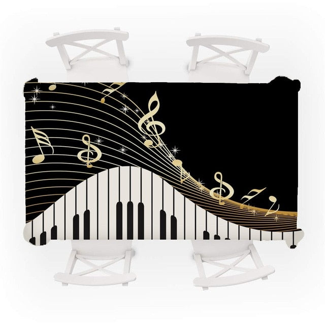 Piano Music Pattern Tablecloth