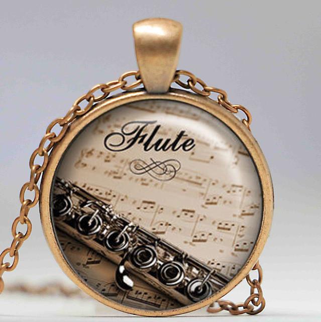 Flute Necklace, Keychain, Ring, Earrings, Cufflink & Brooch - Artistic Pod