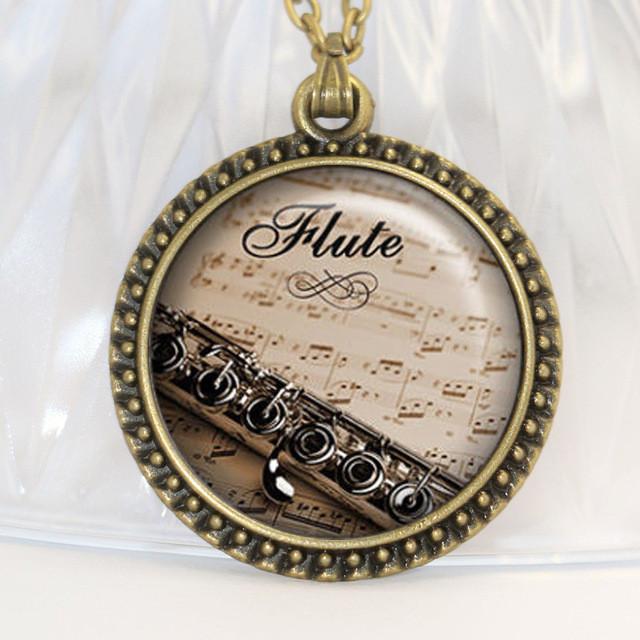 Flute Necklace, Keychain, Ring, Earrings, Cufflink & Brooch - Artistic Pod