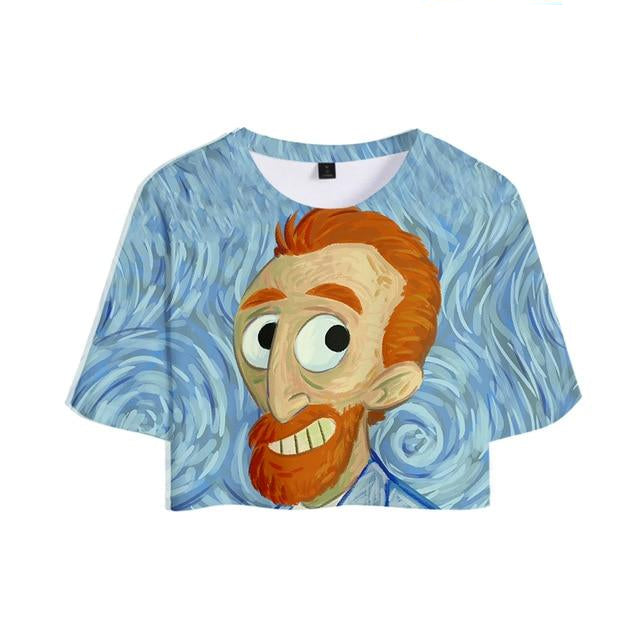 Van Gogh 3D Printed Crop Top